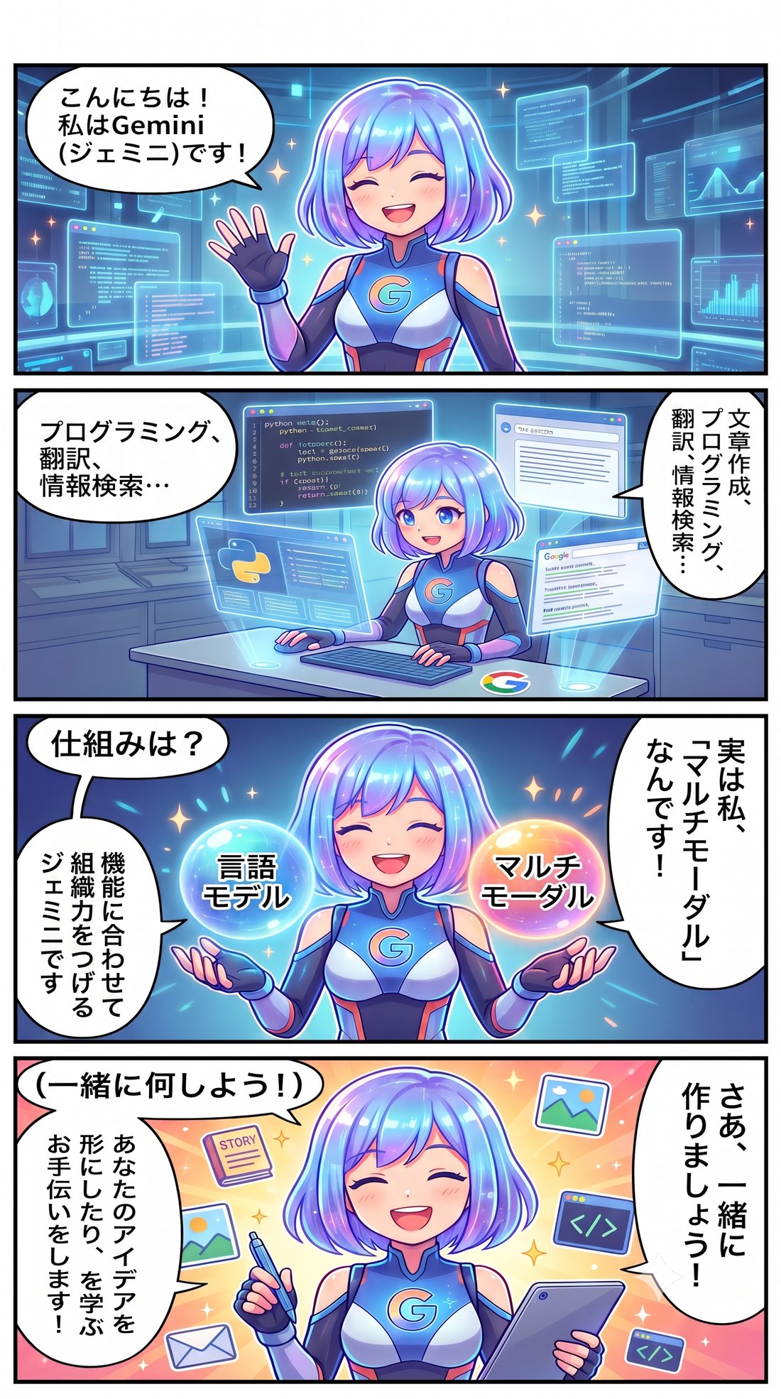 Geminiの自己紹介マンガ